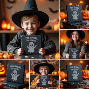 Halloween Coaster Engraving Bundle, Funny Spooky Slate Designs,