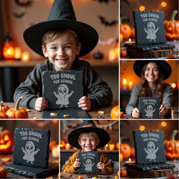 Halloween Coaster Engraving Bundle, Funny Spooky Slate Designs,