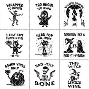 Halloween Coaster Engraving Bundle, Funny Spooky Slate Designs,