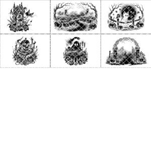 Halloween Engraving File Bundle, Spooky Slate Coaster PNG