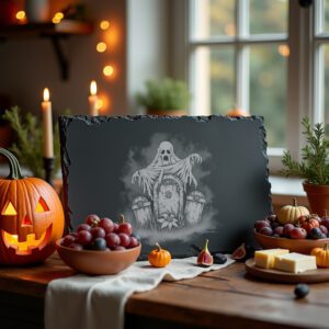 Halloween Ghost Laser Engraving File for Slate Charcuterie