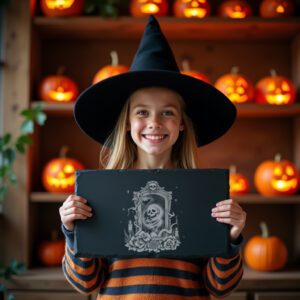 Halloween Ghost Laser Engraving File, Spooky Mirror Design