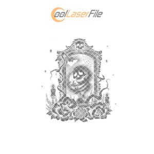 Halloween Ghost Laser Engraving File, Spooky Mirror Design