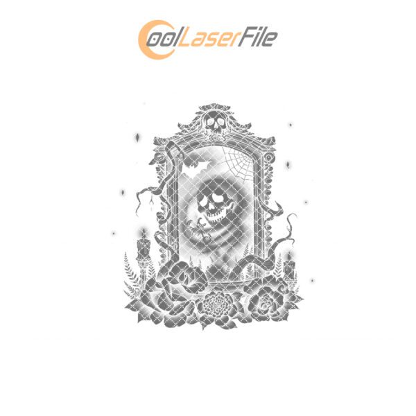 Halloween Ghost Laser Engraving File, Spooky Mirror Design