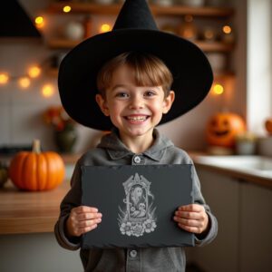 Halloween Grandfather Clock Laser Engraving File, Slate Cheese