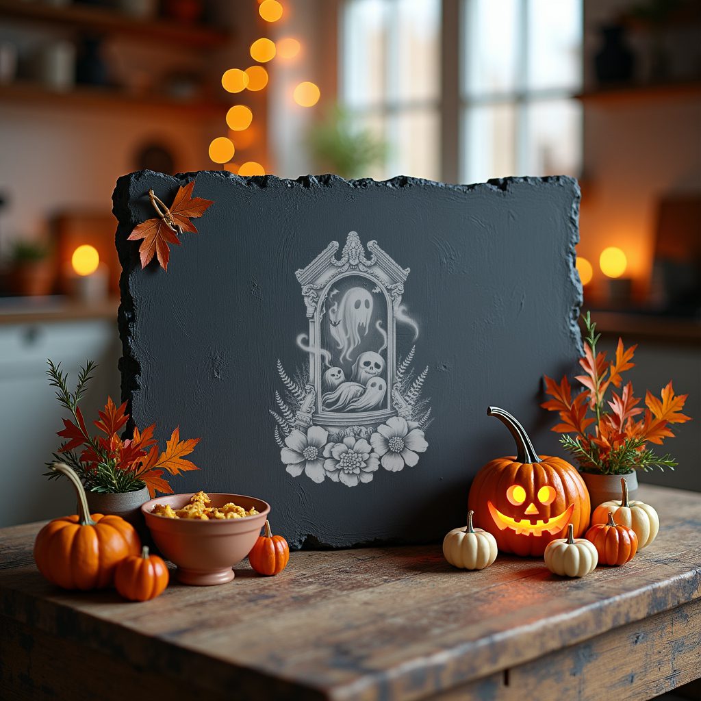 Halloween Grandfather Clock Laser Engraving File, Slate Cheese