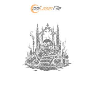 Halloween Grim Skull Slate Cheese Board, Laser Engraving