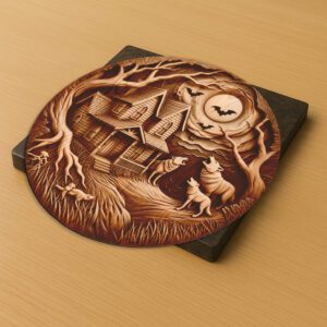 Halloween Haunted House 3D Illusion Laser Engraving File,