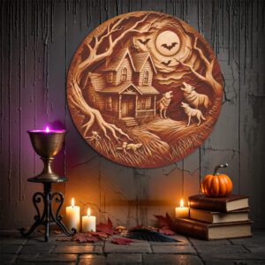 Halloween Haunted House 3D Illusion Laser Engraving File,