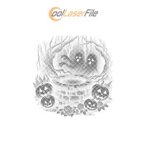 Halloween Haunted Well Slate Board, Laser Engraving File