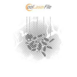 Halloween Laser Engraved Slate Cheese Board, Gothic Marionette