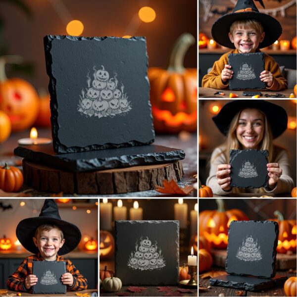 Halloween Laser Engraving Bundle, 6 Spooky PNG Designs
