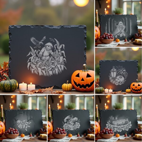 Halloween Laser Engraving Bundle, Spooky Cheese Board Designs,