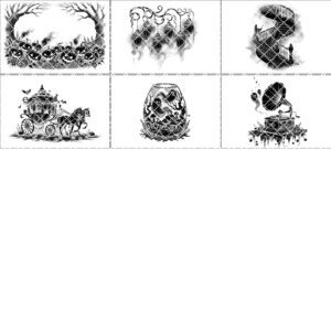 Halloween Laser Engraving Bundle, Spooky Coaster Designs, PNG