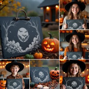 Halloween Laser Engraving Bundle, Spooky Slate Cheese Board,