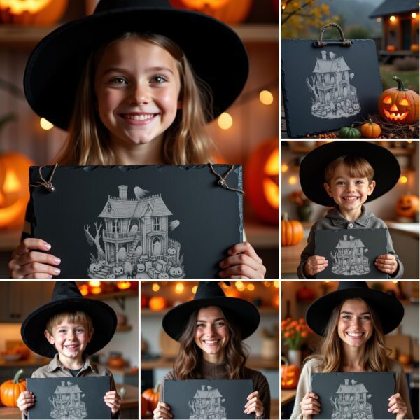 Halloween Laser Engraving Bundle, Spooky Slate Cheese Board,