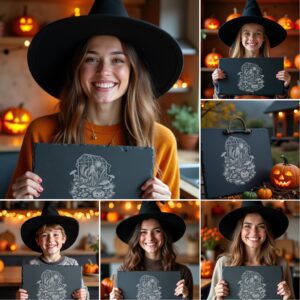 Halloween Laser Engraving Bundle, Spooky Slate Cheese Board,