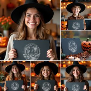Halloween Laser Engraving Bundle, Spooky Slate Cheese Board,