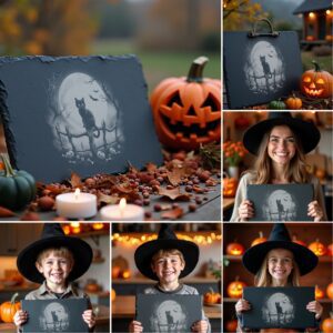 Halloween Laser Engraving Bundle, Spooky Slate Cheese Board,