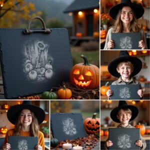 Halloween Laser Engraving Bundle, Spooky Slate Cheese Board,