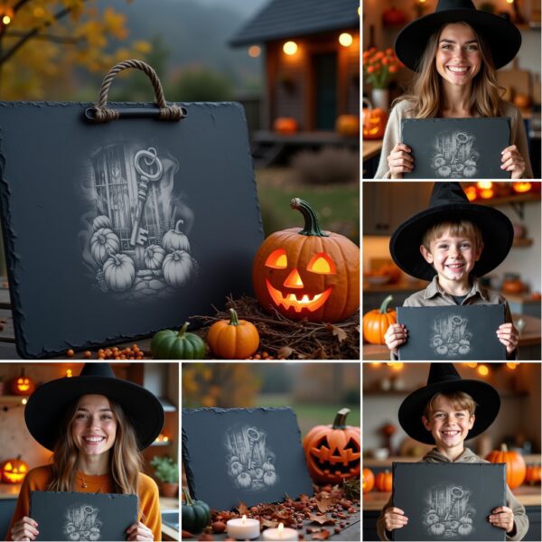 Halloween Laser Engraving Bundle, Spooky Slate Cheese Board,