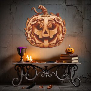 Halloween Laser Engraving File, 3D Pumpkin Head, Wood