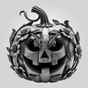 Halloween Laser Engraving File, 3D Pumpkin Head, Wood