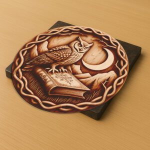 Halloween Laser Engraving File, 3D Wise Owl Spellbook,