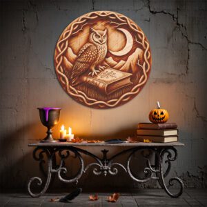 Halloween Laser Engraving File, 3D Wise Owl Spellbook,