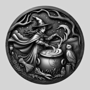Halloween Laser Engraving File, 3D Witchs Brew Illusion,