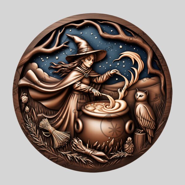 Halloween Laser Engraving File, 3D Witchs Brew Illusion,