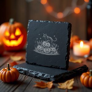 Halloween Laser Engraving File, Black Cat Pumpkin PNG,