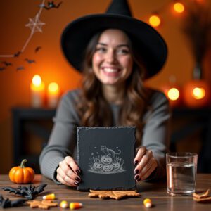 Halloween Laser Engraving File, Black Cat Pumpkin PNG,