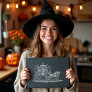 Halloween Laser Engraving File for Gothic Pumpkin Charcuterie