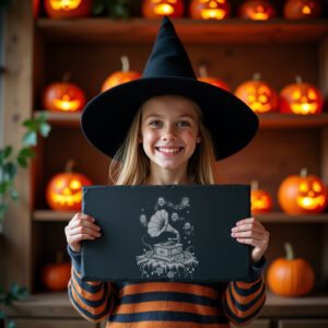 Halloween Laser Engraving File for Slate Cheese Board,