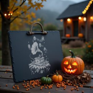 Halloween Laser Engraving File for Slate Cheese Board,