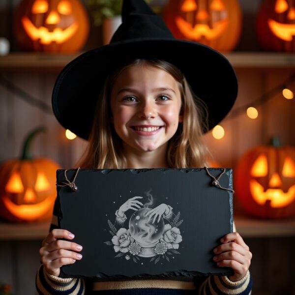 Halloween Laser Engraving File for Slate Cheese Board,