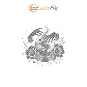 Halloween Laser Engraving File for Slate Cheese Board,