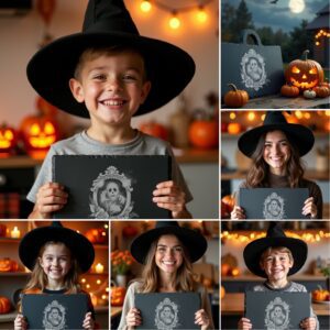 Halloween Laser Engraving File for Slate Cheese Boards,