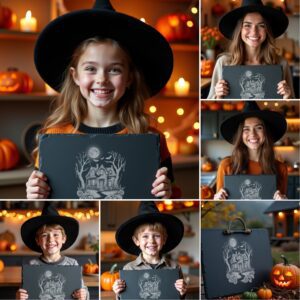 Halloween Laser Engraving File for Slate Cheese Boards,