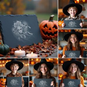 Halloween Laser Engraving File for Slate Cheese Boards,