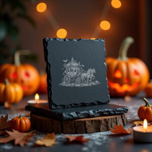 Halloween Laser Engraving File, Gothic Pumpkin Carriage Parade