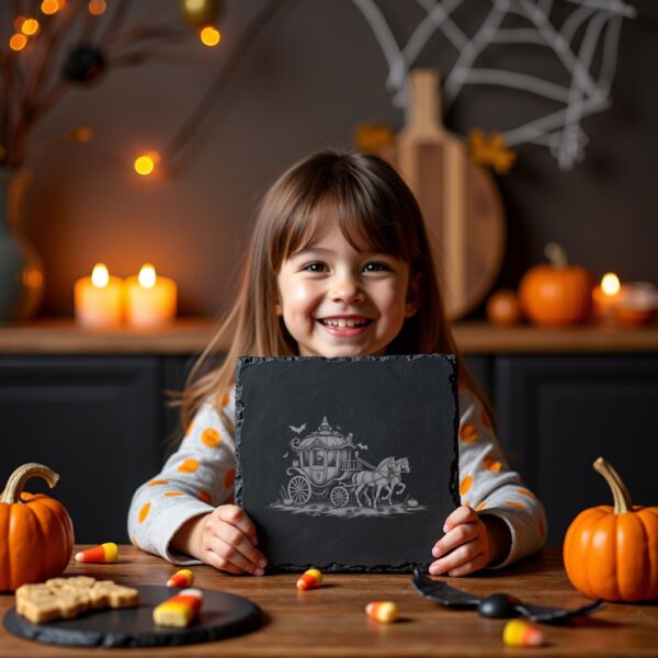 Halloween Laser Engraving File, Gothic Pumpkin Carriage Parade