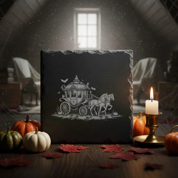 Halloween Laser Engraving File, Gothic Pumpkin Carriage Parade