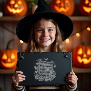 Halloween Laser Engraving File, Haunted Library Charcuterie Board,