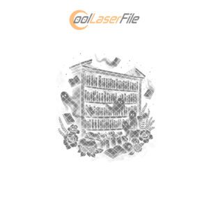 Halloween Laser Engraving File, Haunted Library Charcuterie Board,