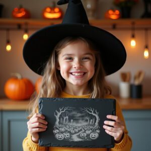 Halloween Laser Engraving File, Haunted Pumpkin Design for