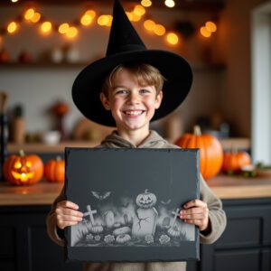 Halloween Laser Engraving File, Jack O Lantern Slate