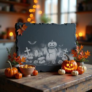 Halloween Laser Engraving File, Jack O Lantern Slate