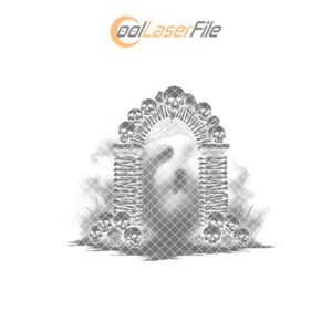 Halloween Laser Engraving File, Spooky Bone Archway for